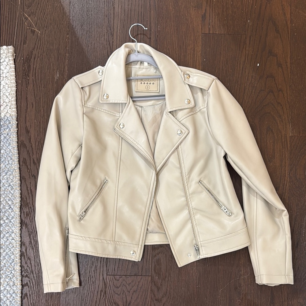 Women's Cream Leather Jacket